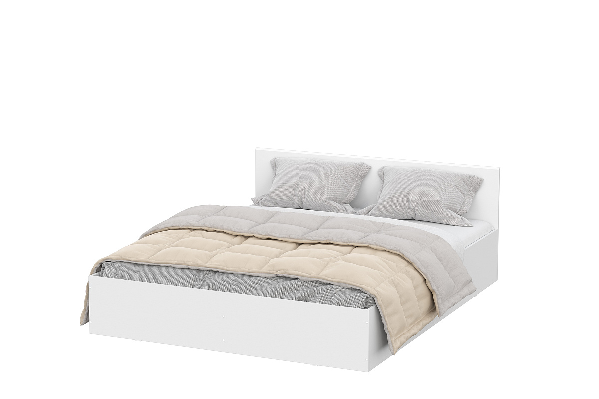 Модульная система "Токио" Кровать двойная универсальная (1,6х2,0) Белый текстурный / Белый текстурный
