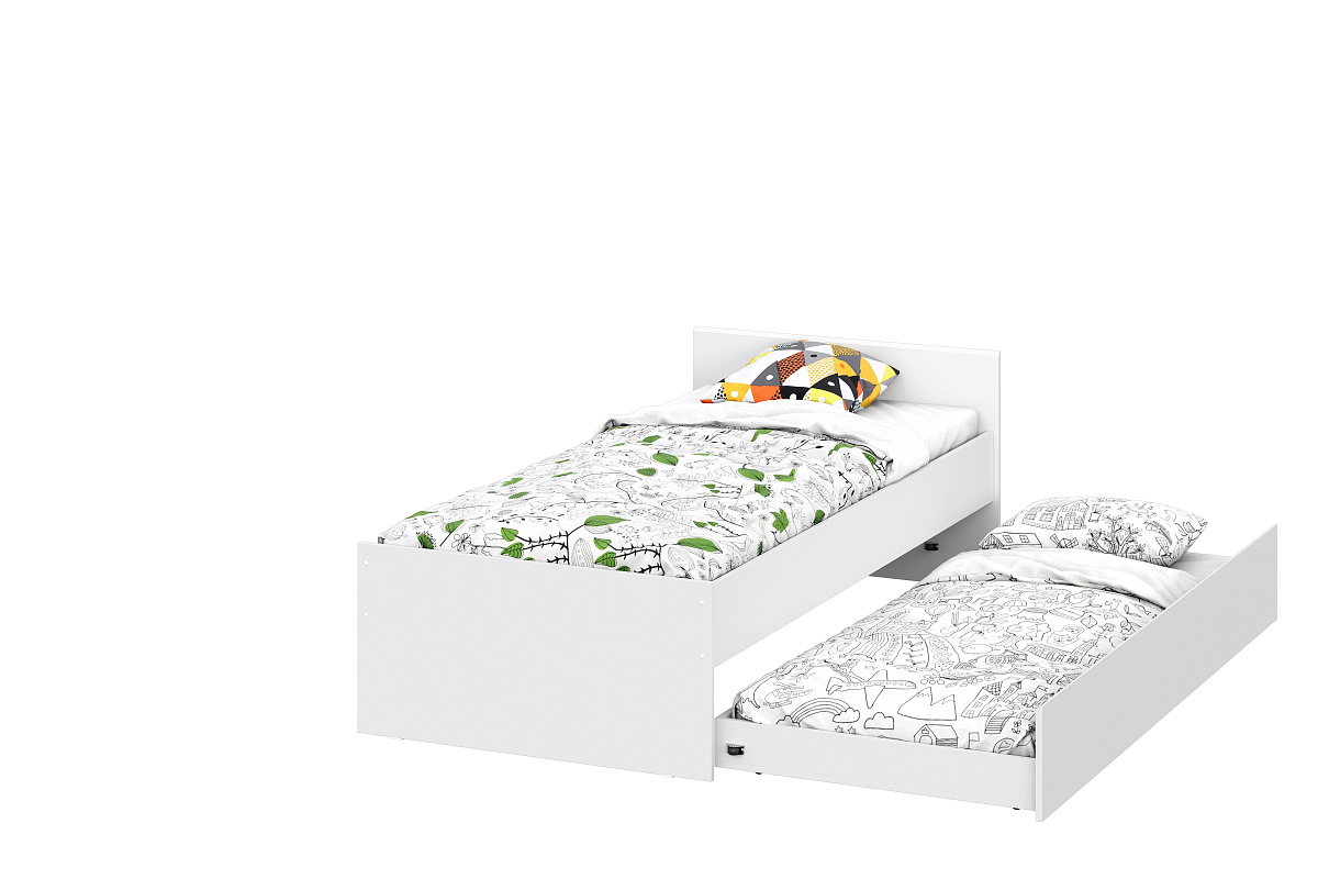 Модульная система "Токио" Кровать выкатная Белый текстурный / Белый текстурный