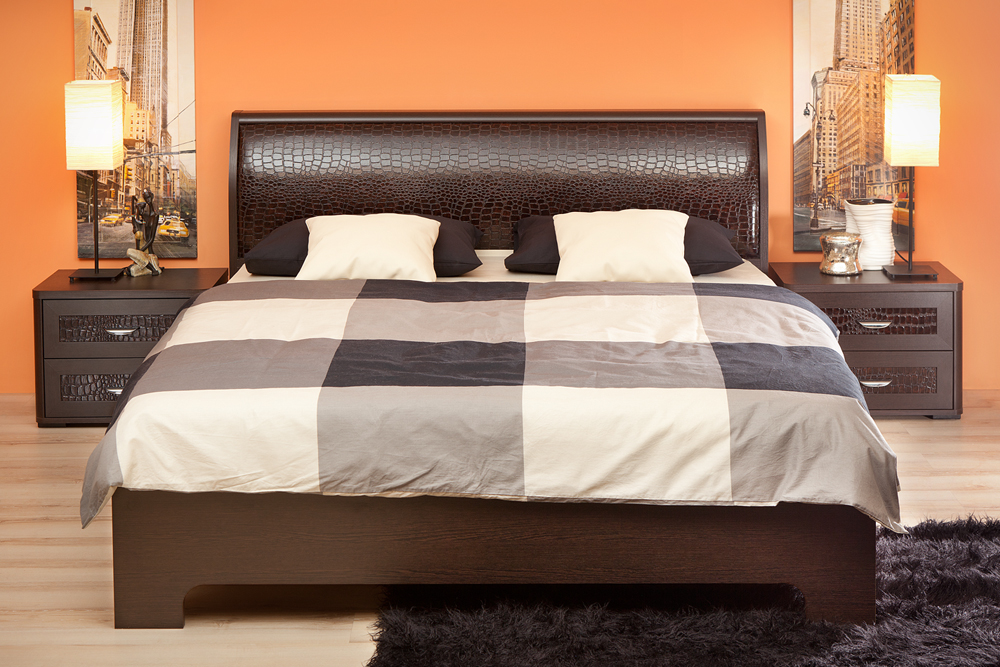 Кровать-3 с основанием 1400 экокожа Парма